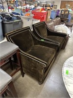 2PC NICELY UPHOLSTERED ARM CHAIRS