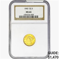 1903 $2.50 Gold Quarter Eagle NGC MS64