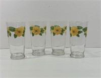 Yellow Floral Tea Glasses