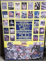 1992 Indianapolis 500 Poster framed 35" x 24