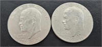 2 Each Bicentennial Eisenhower Dollars