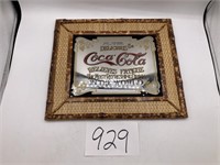 Coca Cola Mirror Framed in Cane