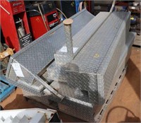 PALLET WITH 5-ALUMINUM TRUCK TOOL BOXES