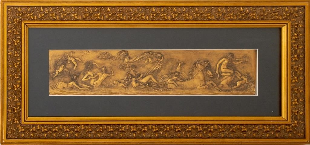 Neoclassical Mythological Brass Bas-Relief, 18th C