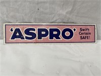 Original Aspro sign approx 29.5 x 6.5 cm