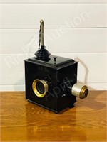 vintage style tin projector lamp