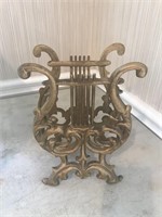 Gold Metal Harp Decor