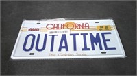 OUTATIME LICENSE PLATE, BACK TO THE FUTURE
