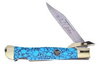 Michael Prater Turquoise Web Swingguard Knife