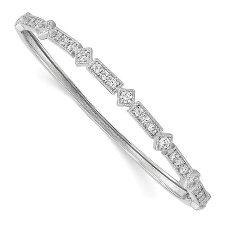 Sterling Silver Rhodium-plated Fancy Bracelet