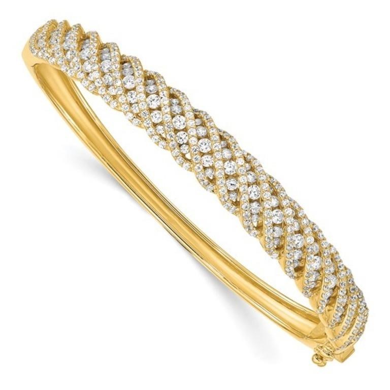 Sterling Silver Gold-plated Crystal Bracelet