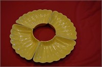 California Pottery Yellow Lazy Susan Dishes