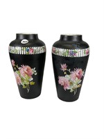 Pair of Holkirk Ware Floral Vases