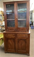 Empire 2-piece step-back walnut cupboard