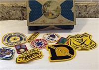 VINTAGE PATCHES & METAL BOX