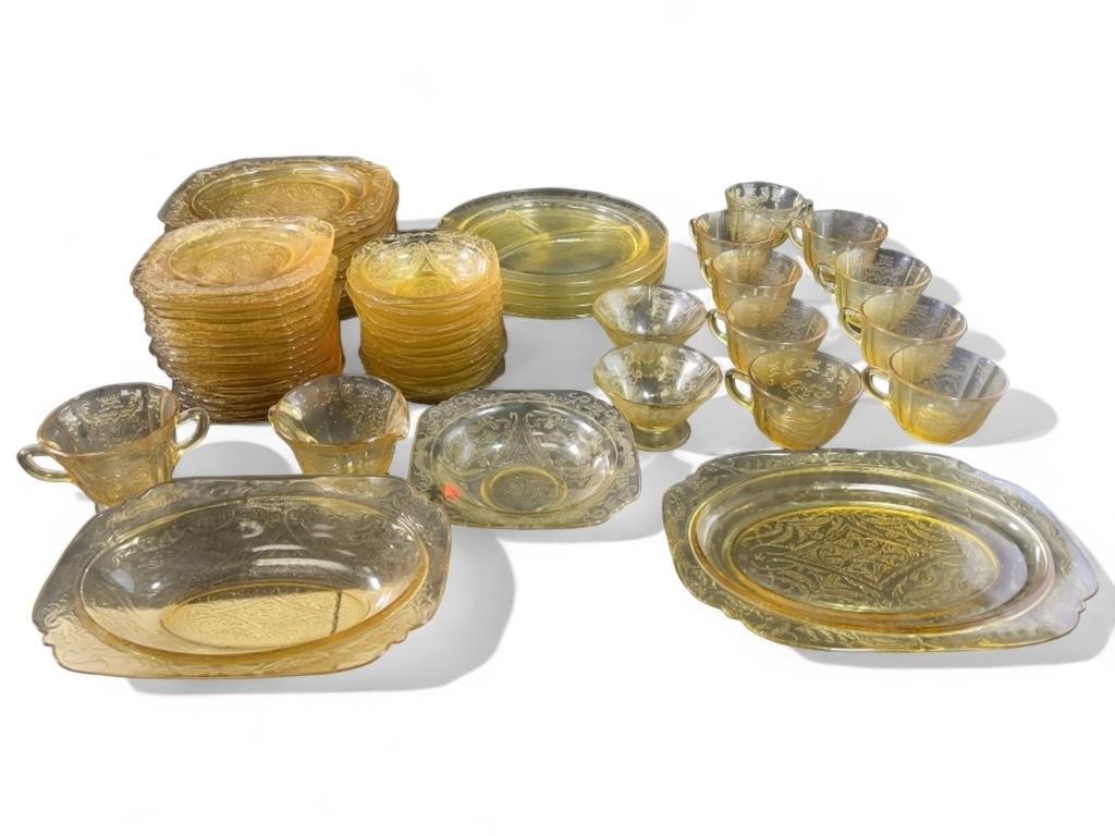 Amber Madrid Depression Glass