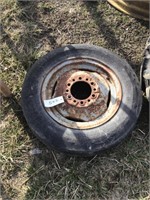 FRONT TRACTOR TIRE ON RIM