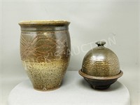 2 pottery pcs by Robert Young