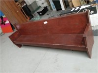 Wood bench/church pew.  8 ft 2 in. Long x 32 in