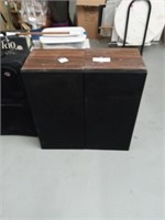 Lawton foods two large stereo speakers and one