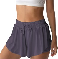 sz xl Butterfly Shorts Girls 2-in-1 Double Layer