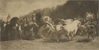 AFTER ROSA BONHEUR (1822-1899) HORSE FAIR PRINT