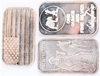 Coin 3 One Troy Ounce Silver Bars .999 Fine Silver