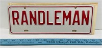 Randleman License Plate