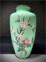 Cloisonné Jadeite Green Japan Vase Sato Lovely