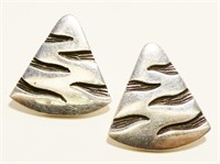 Eclectic 1" Sterling Silver Triangle Earrings 13.6