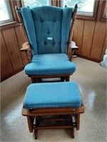 Glider Rocker w/glider foot stool