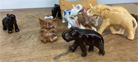 8 ceramic elephants