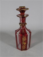 Ruby Red & Clear Bohemian Decanter