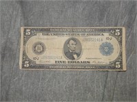 1913 $5 Lg Size Federal Reserve Note