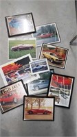 FRAMED PICTURES OF VINTAGE CARS