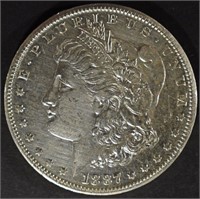 1887-S MORGAN DOLLAR AU/BU, CLEANED