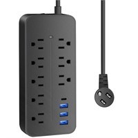 R1956  Lefree Surge Protector Extension Cord, Blac