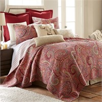 Spruce Red 3-Piece Paisley Cotton King/Cal King Qu