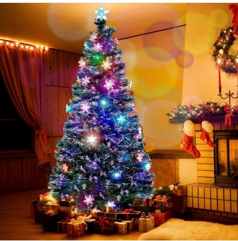 Juegoal 7 ft Pre-Lit Optical Fiber Christmas