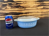 Pyrex Blue Tulip Casserole Dish