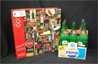 Coca-Cola 2000 Piece Puzzle & Pepsi Bottles