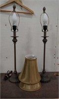 (2) Metal Table Lamps