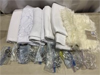 Lot of Shower Curtains/Hooks/Bath Mat