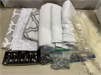 Lot of Shower Curtains/Hooks/Bath Mat