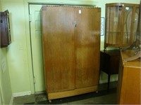 Art Deco Double door oak wardrobe.