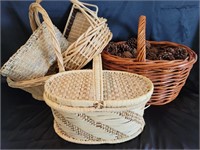 (6) Lot of Wicker Baskets as pictured