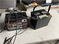 SCHAUER BATTERY CHARGER WITH BATTERY. UNTESTED