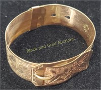 Antique Gold Plated Engraved Buckle Bracelet