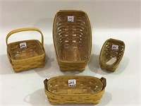 Lot of 4 Various Longaberger Baskets