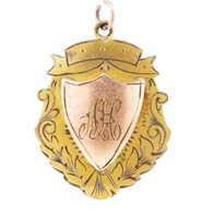 9ct sil lined fob medal